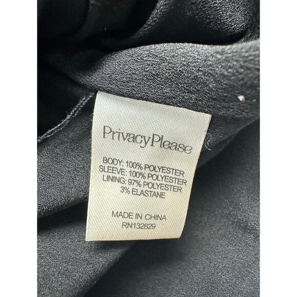 Privacy Please Revolve Size Medium Laguna Mini Dress Black Chiffon Sleeves - Picture 9 of 9